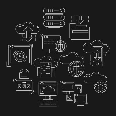 Bulut depolama Vector Icons set