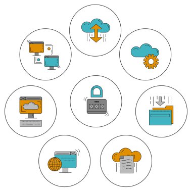 Bulut depolama Vector Icons set