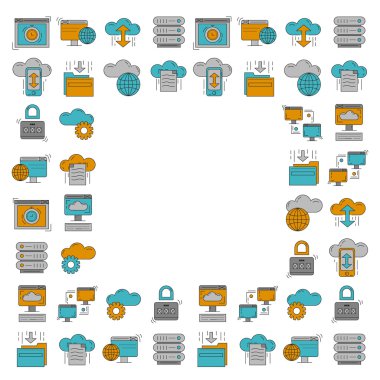 Bulut depolama Vector Icons set