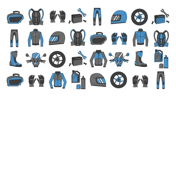 Conjunto vetorial de ícones lineares da motocicleta —  Vetores de Stock