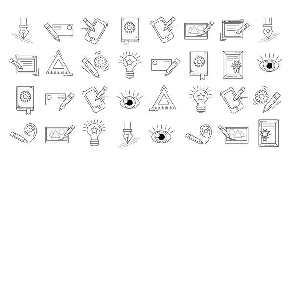 Conjunto de iconos vectoriales Proceso creativo — Vector de stock