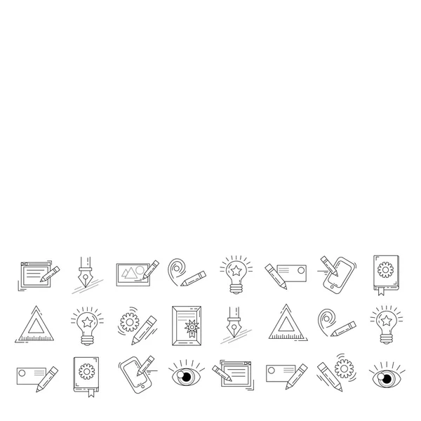 Conjunto de iconos vectoriales Proceso creativo — Vector de stock