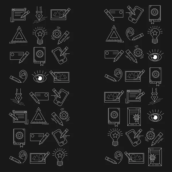 Conjunto de iconos vectoriales Proceso creativo — Archivo Imágenes Vectoriales