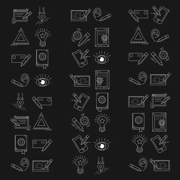 Conjunto de iconos vectoriales Proceso creativo — Archivo Imágenes Vectoriales