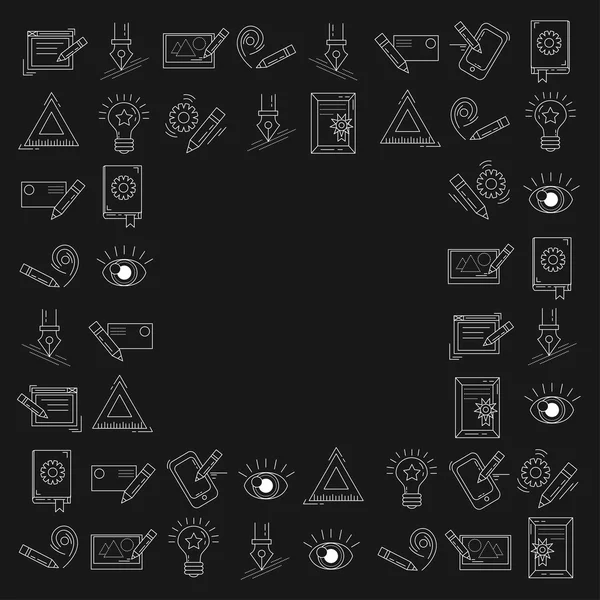 Vektorsymbole setzen kreativen Prozess — Stockvektor