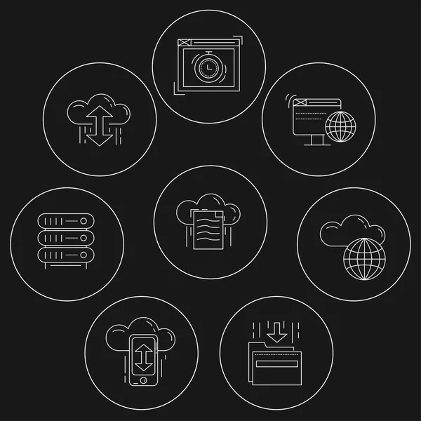 Cloud storage Vector icons set — Stock Vector