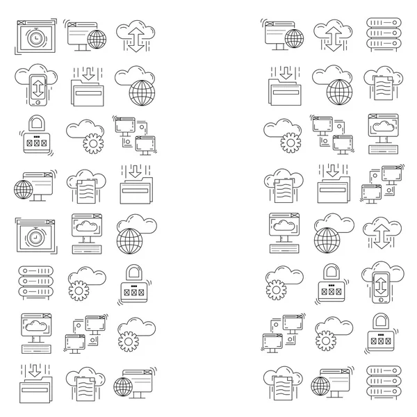 Cloud storage Vector icons set — Stock Vector