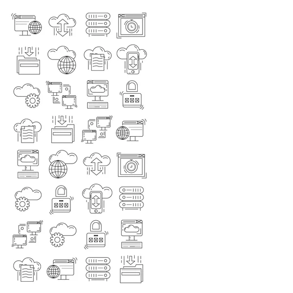 Cloud storage Vector icons set — Stock Vector