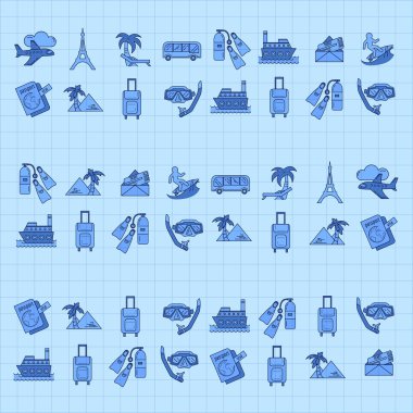 Doodle vektör anaokulu öğeleri