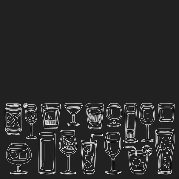 Juego de iconos de bebidas alcohólicas y cócteles — Vector de stock