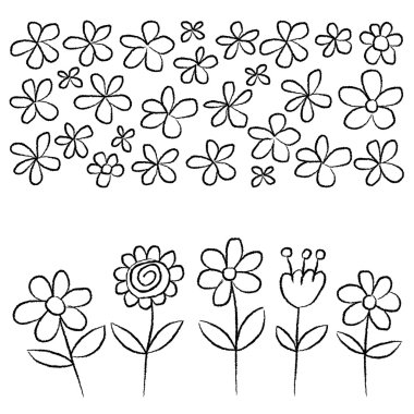 vektör kümesi doodle çiçek