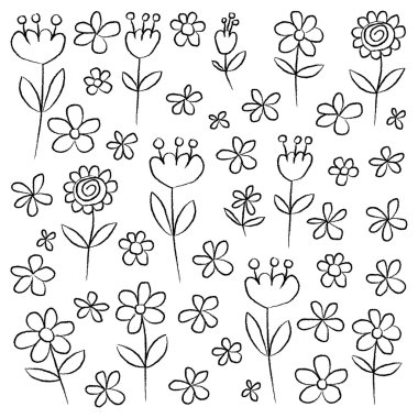 vektör kümesi doodle çiçek