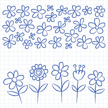 vektör kümesi doodle çiçek