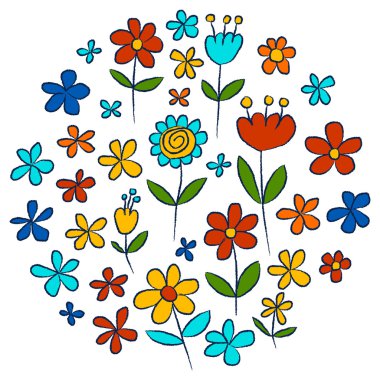 vektör kümesi doodle çiçek