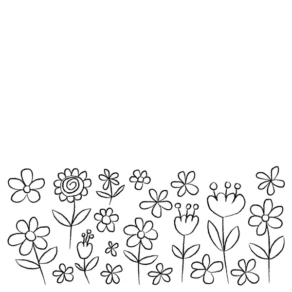 Vektor-Set von Doodle-Blumen — Stockvektor