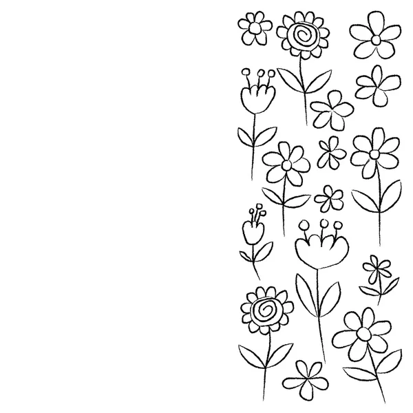 Set vettoriale di fiori Doodle — Vettoriale Stock