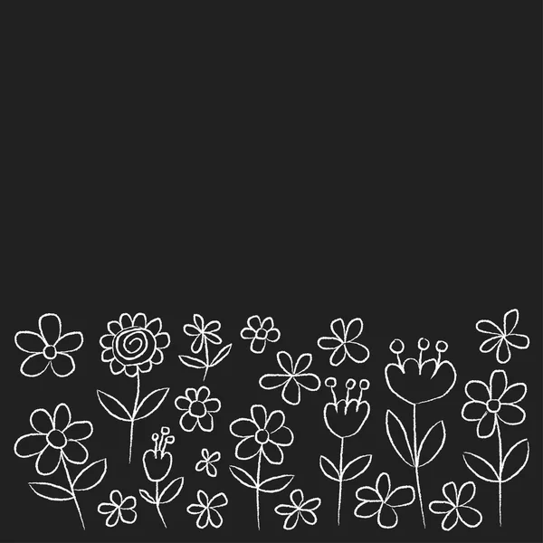 Vector set of doodle flowers — Stock Vector