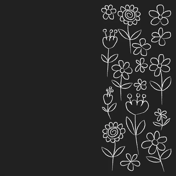 Set vettoriale di fiori Doodle — Vettoriale Stock