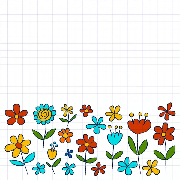 Conjunto de vetores de flores de doodle —  Vetores de Stock