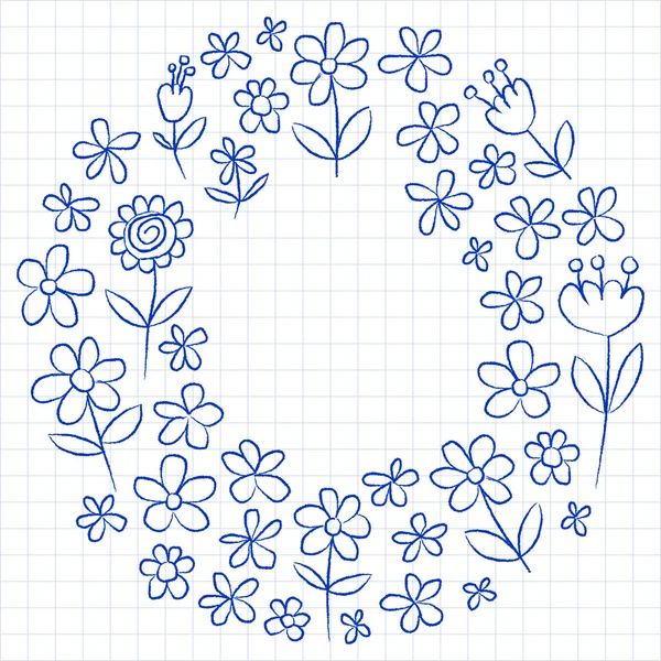 Conjunto de vetores de flores de doodle —  Vetores de Stock