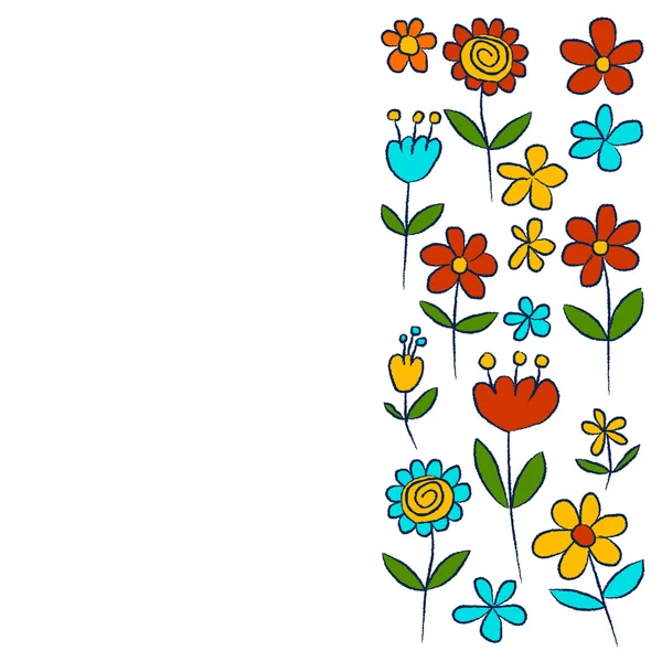 Vektor-Set von Doodle-Blumen — Stockvektor