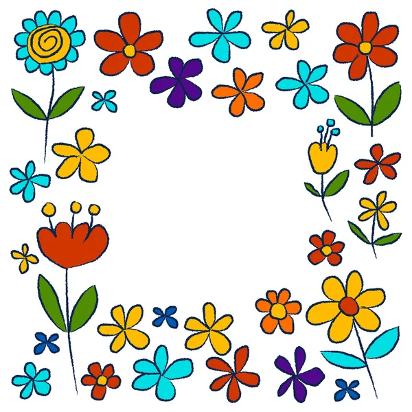 Vector set of doodle flowers — Stock Vector