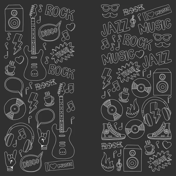 Set de garabatos vectoriales Música y sonido — Vector de stock