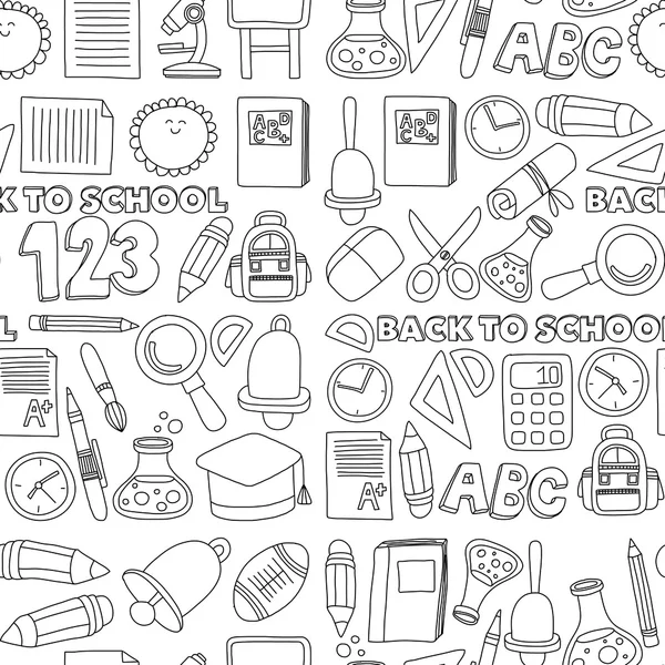 Vektor doodle készlet-ból oktatás szimbólumok vissza az iskolába — Stock Vector