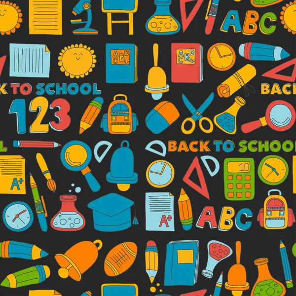 Vector doodle uppsättning utbildning symboler tillbaka till skolan — Stock vektor
