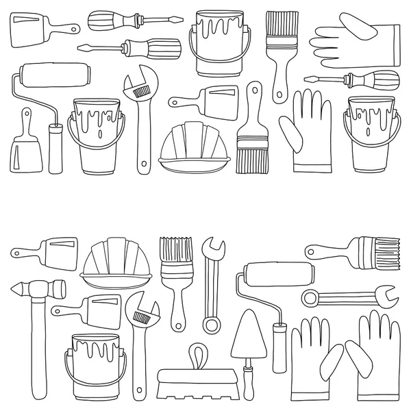 Επισκευή και ανακαίνιση εργαλεία χεριών που εικονίδια διάνυσμα — Διανυσματικό Αρχείο