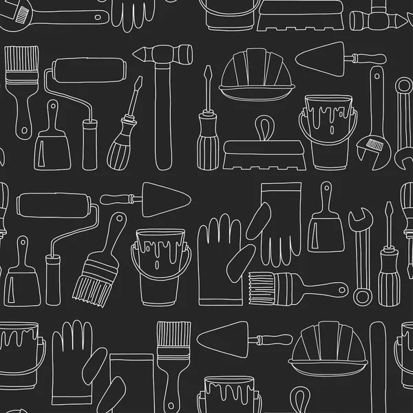 Repair and renovation tools Hand drawn vector icons — Stock Vector