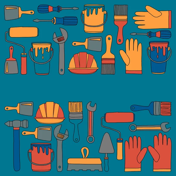 Инструменты для ремонта и ремонта — стоковый вектор