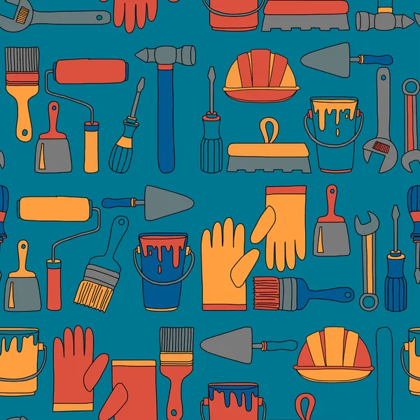 Onarım ve yenileme araçları el vektör simgeleri çizilmiş