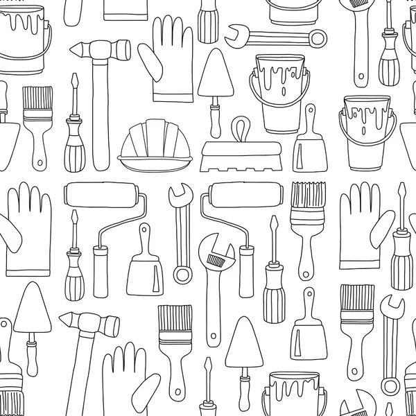 Repair and renovation tools Hand drawn vector icons Stock Vector