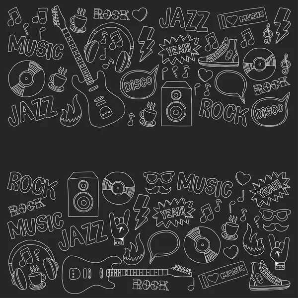Müzik doodle vektör seti — Stok Vektör