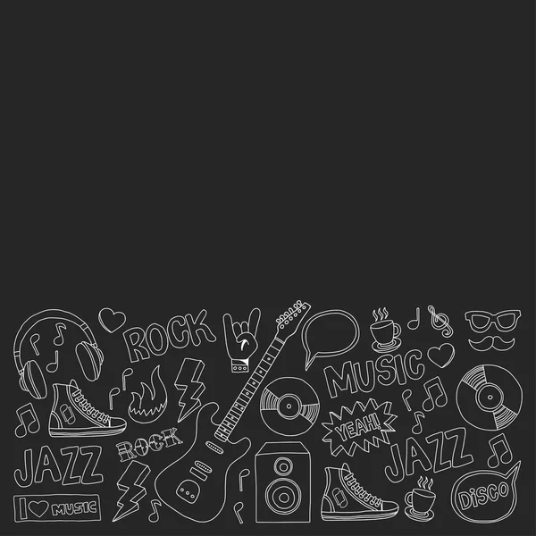 Música doodle vector conjunto — Vector de stock