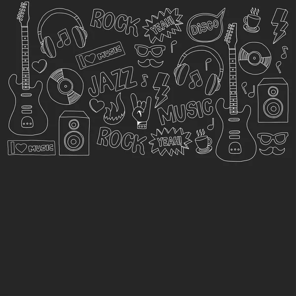 Música doodle vector conjunto — Archivo Imágenes Vectoriales