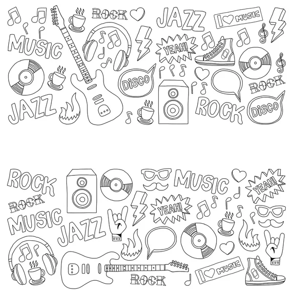 Set vettoriale doodle musicale — Vettoriale Stock