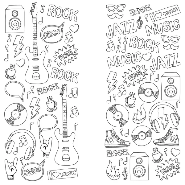 Música doodle vector conjunto — Vector de stock