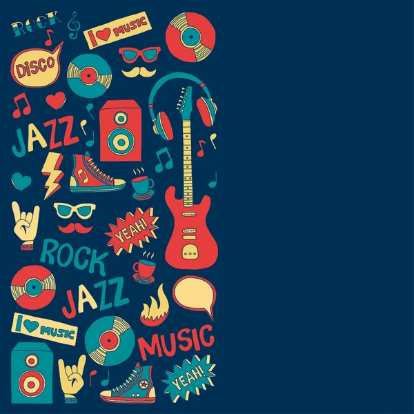 Música doodle vector conjunto — Vector de stock