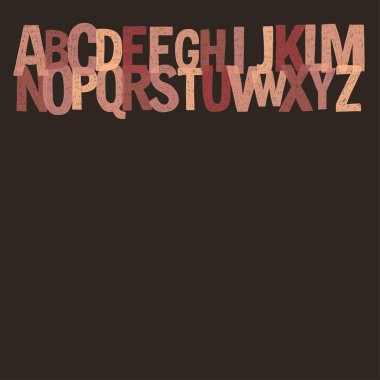 Poster alfabe tebeşir harflerle yazı tahtası üzerinde