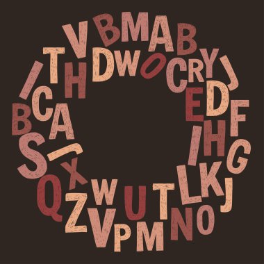 Poster alfabe tebeşir harflerle yazı tahtası üzerinde