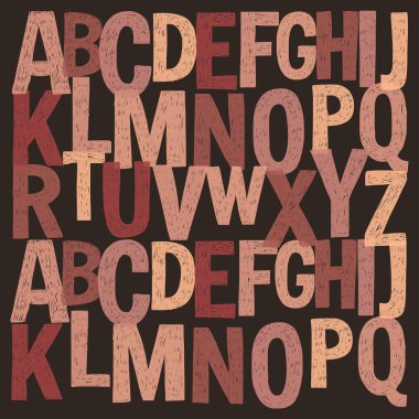 Poster alfabe tebeşir harflerle yazı tahtası üzerinde