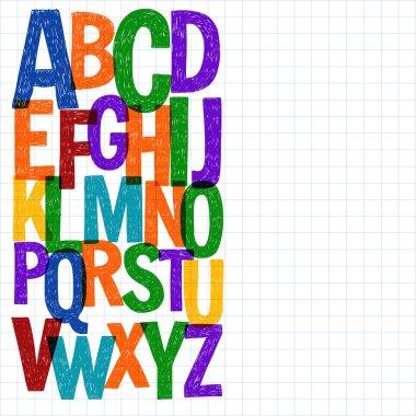 Desen el çizilmiş vektör harflerle