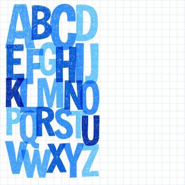 Desen el çizilmiş vektör harflerle