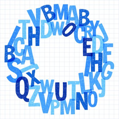 Desen el çizilmiş vektör harflerle