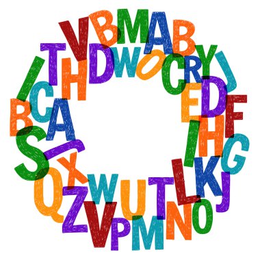 Desen el çizilmiş vektör harflerle