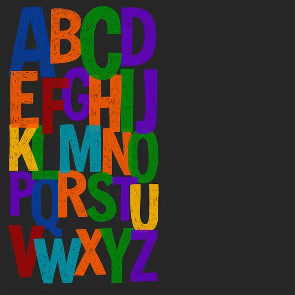 Affisch på blackboard med alfabetet kritan bokstäver — Stock vektor