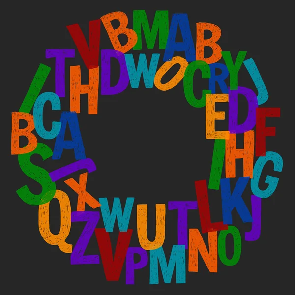 Плакат на доске с буквами алфавита — стоковый вектор