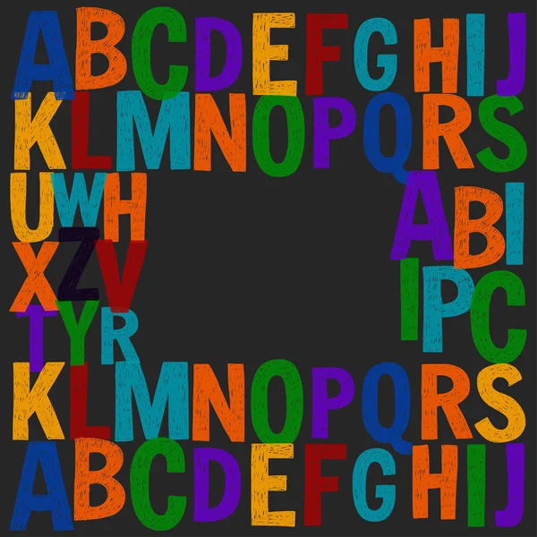 Affiche sur tableau noir avec lettres craie alphabet — Image vectorielle